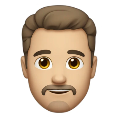 man with short brown hair, receding hairline, short beard, dark brown eyes sticker