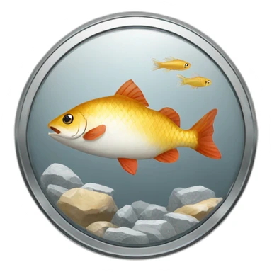 Latvian coin lats with fish sticker