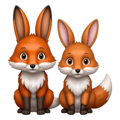 fox and rabbit sticker