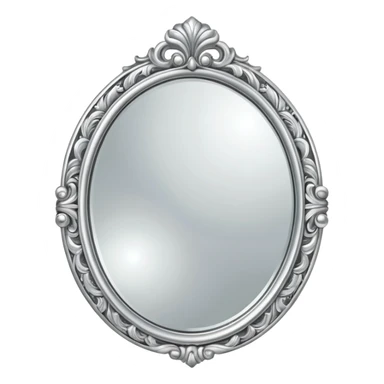 silver elegant mirror with handle with a lot of decoration sticker