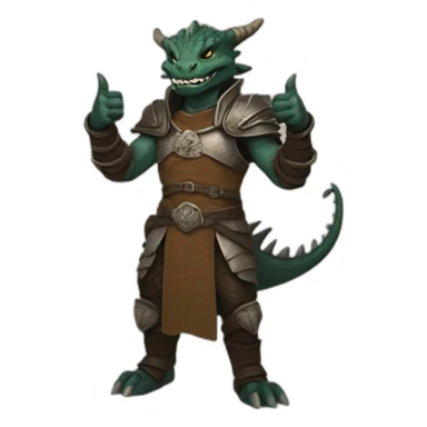 Dragonborn giving two thumbs up sticker
