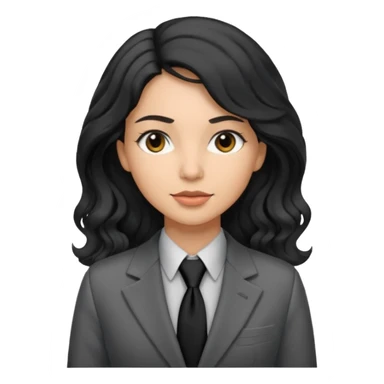 long wavy black haired woman with tie and blazer

 sticker