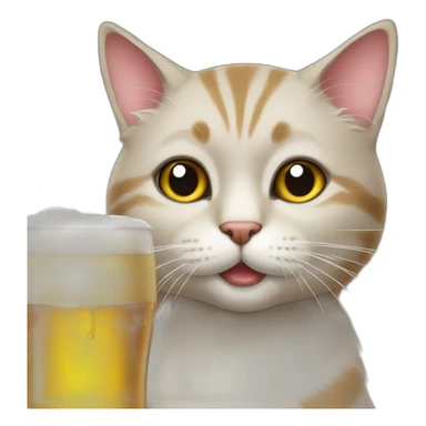 Cat drink beer sticker