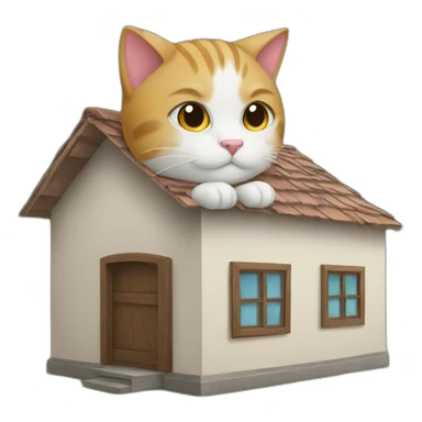Cat on a house sticker