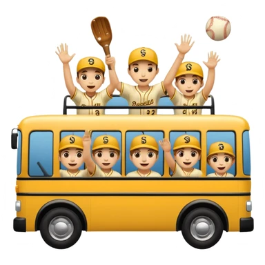 autobus de equipo llevando a egnte de basebal  y un chofer sticker
