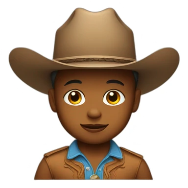 Baby wearing cowboy hat sticker