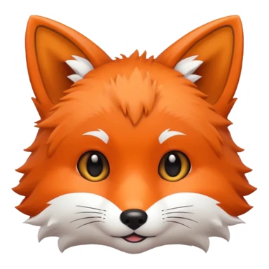 une tête de renard trop kawaii avec des poils noirs à la place des poils blancs sticker