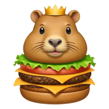 capybara sitting on a burger sticker
