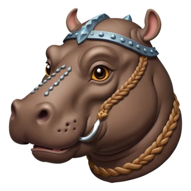 hippo viking ancient with tatooed sticker