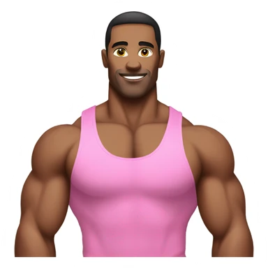 Body builder man with pink tank top sticker