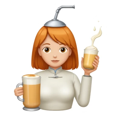 Un biberon avec du lait chaud et Jeanne d’arc en colère qui flotte dans le biberon  sticker