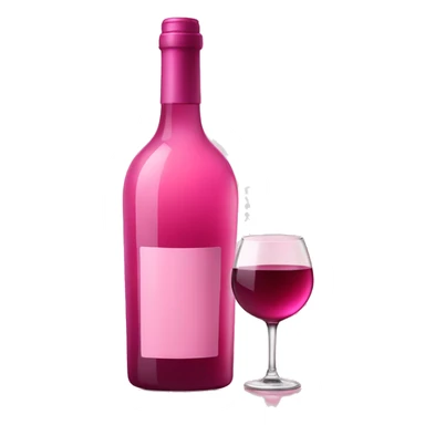 bottle fancy pink wine with a glass next to it sticker