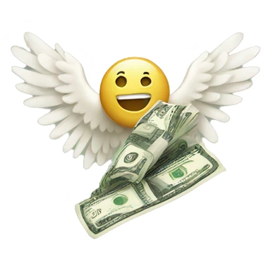 Money with wings flying away sticker