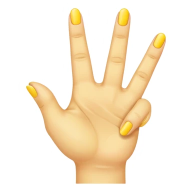 Yellow hand, index and middle finger up, ring finger down, pinky finger up  sticker