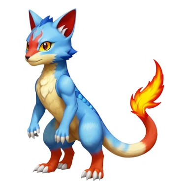 Gabite-Veemon-Digimon-Peppercat-Pokémon-Flamedramon-fusion-animal-hybrid-creature, Full body  sticker