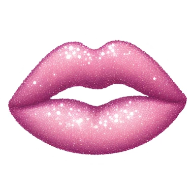 Pastel pink kiss mark sparkly sticker