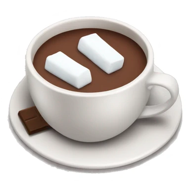 Cup of hot chocolate with tol of marshmallow  sticker