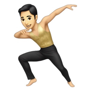 asian ballroom latin male dancer sticker