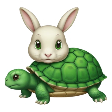  lapin qui a les yeux fermés et la tortu qui mange de la letu sticker