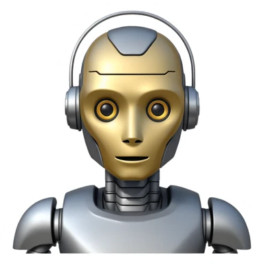 a robot writing with a pencil sticker