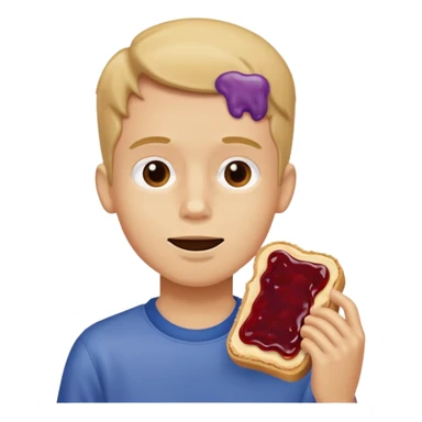 Boy eating peanut butter and jelly sandwich  sticker