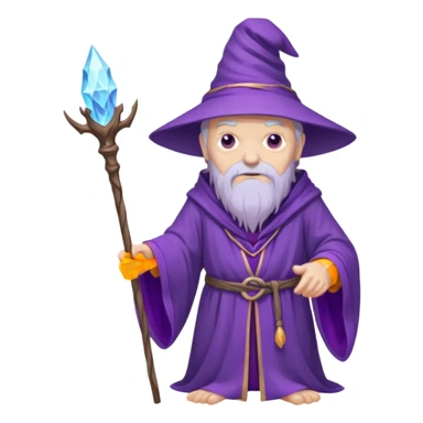 old purple wizard with staff sticker