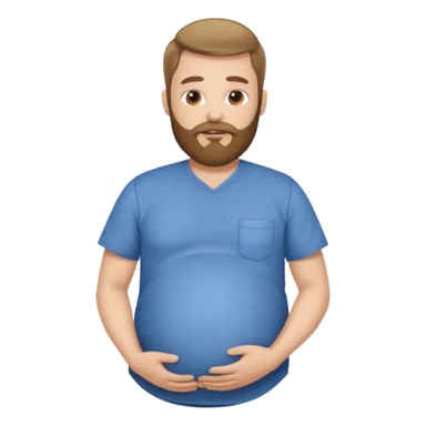 pregnant man with beard sticker