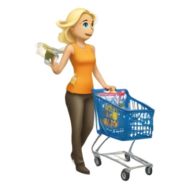 blonde grocery shopping sticker