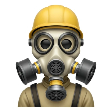 Skeleton wearing a gas mask sticker