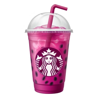 Starbucks dark pink dragonfruit refresher.  opaque lid!! starbucks logo. sticker