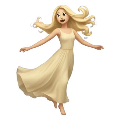 blonde long haired girl dancing in  dress sticker