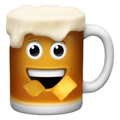 Mug of beer with bbq chips  sticker