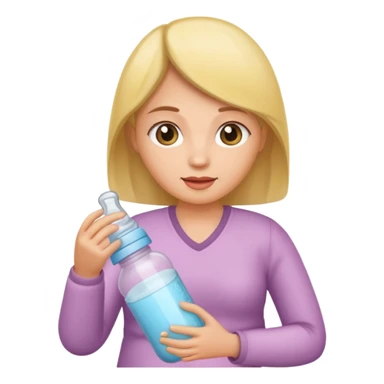woman with baby bottle sticker