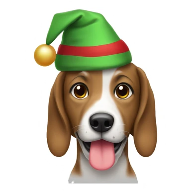 perro con gorro navideño  sticker