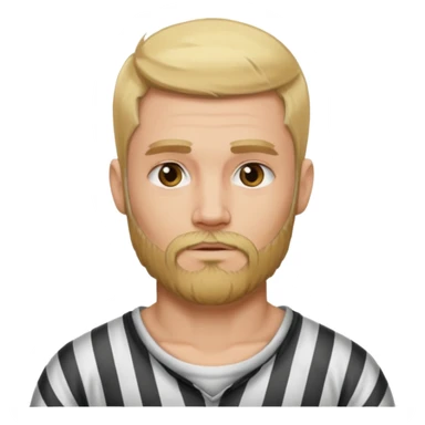 blonde tattooed bearded male prisoner sticker