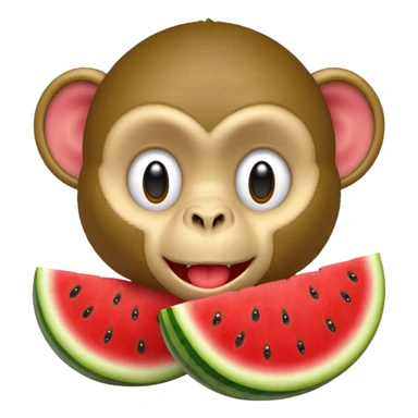 Monkey eating watermelon  sticker