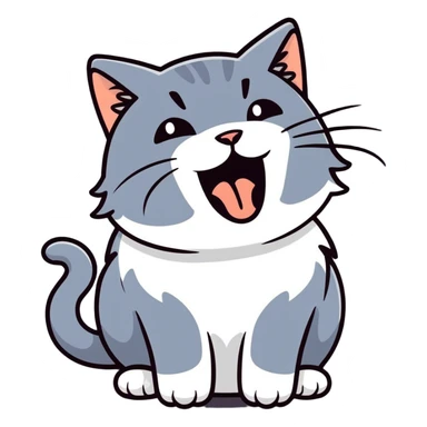 Cat yawning sticker