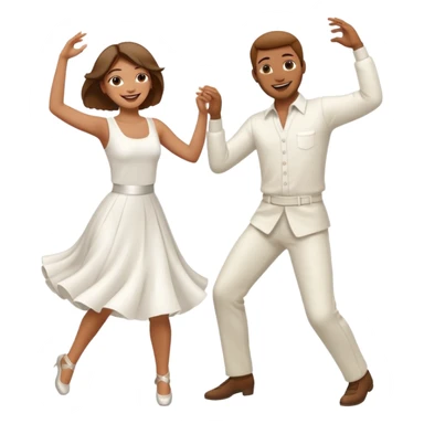 Man and woman dancing white sticker