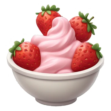Strawberry ice cream in a bowl sticker