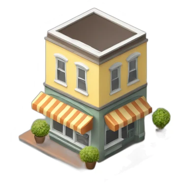 Circle Coffee house isometric sticker