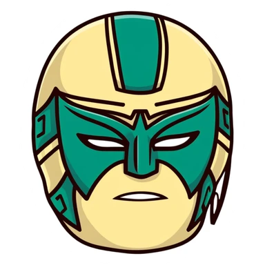 dark green, cream, and Carolina blue luchador mask sticker