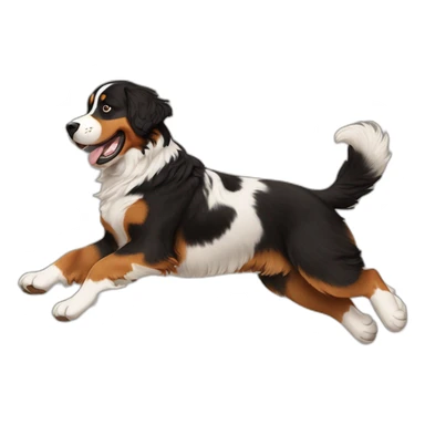 bernese mountain dog jumping on a brown hair girl sticker