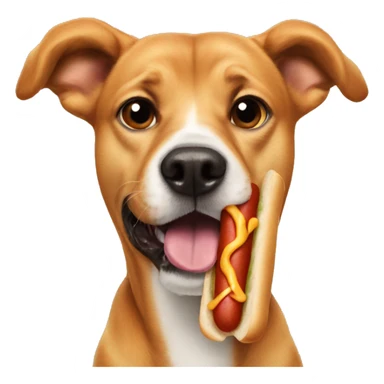 A dog eat hotdog sticker