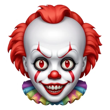 Create a emoji of pennywise.with exact red markings sticker