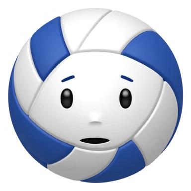 volleyball with frowny face bc game LOSS oh no sticker