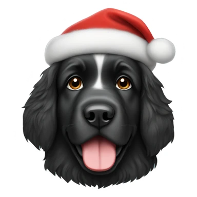 Newfoundland dog wearing Santa hat  sticker