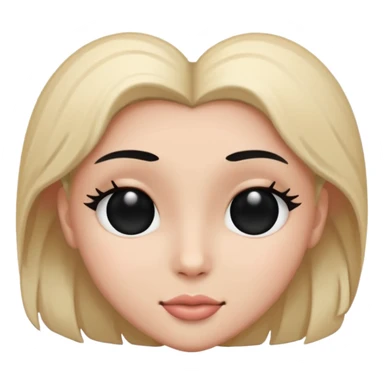 Face in love with black heart sticker