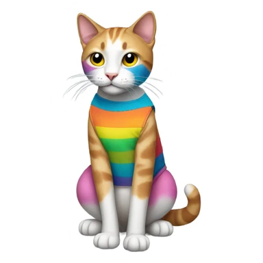 Cat wearing a tank top sticker