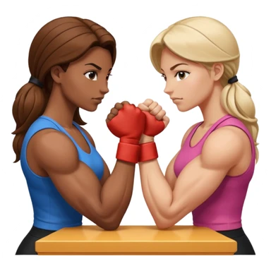2 women superheroes arm wrestling each other sticker