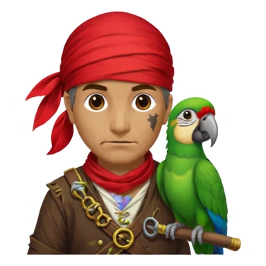 pirate and parrot sticker